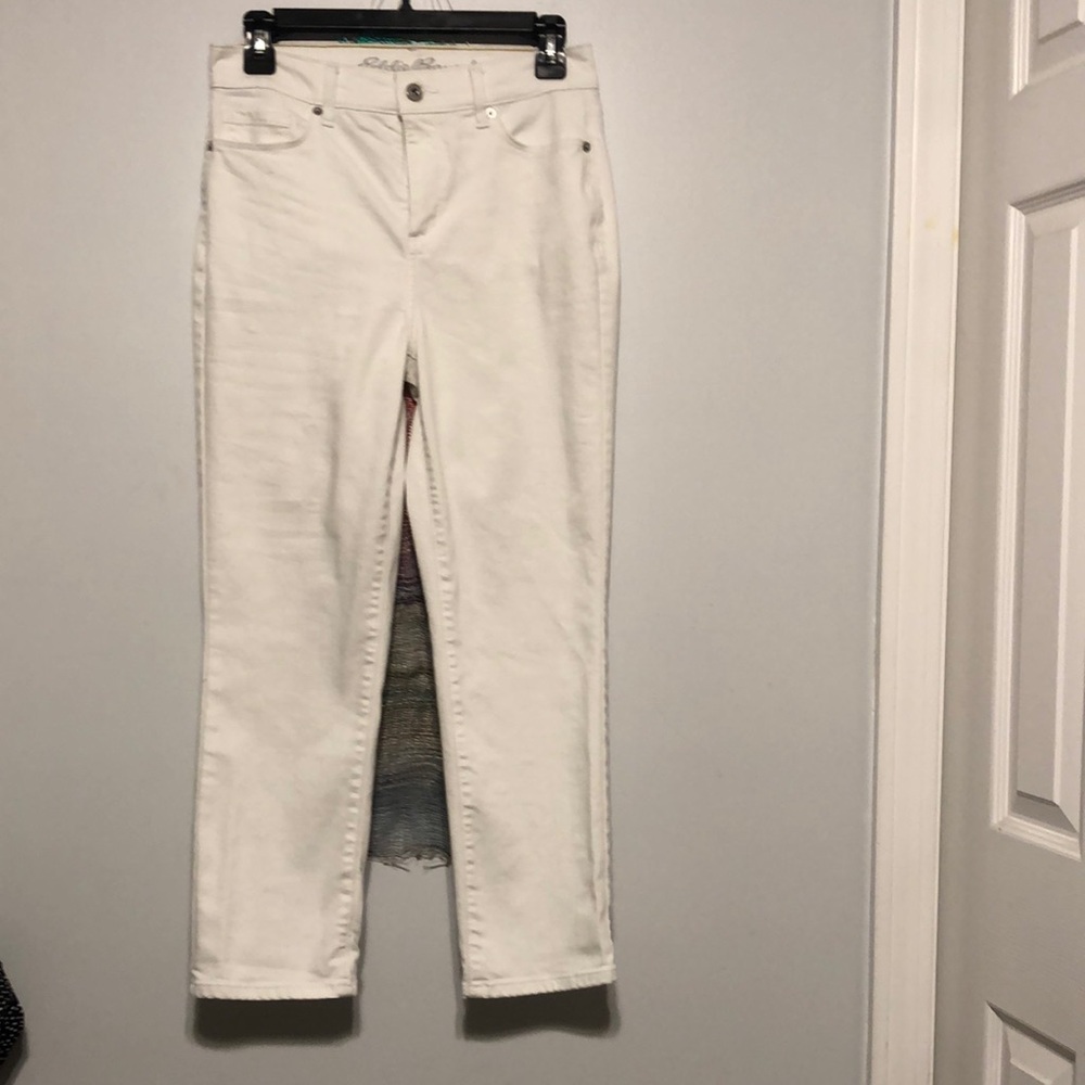 Eddie Bauer White voyager hi rise crop sz 4